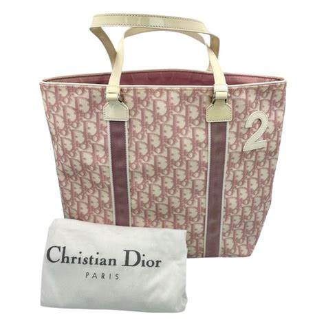 christian dior trotter pattern tote hand bag vinyl pink|Authentic Christian Dior Trotter No.2 Tote Hand Bag Vinyl .